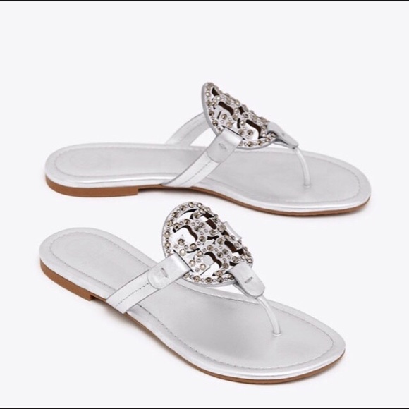 NEW• Tory Burch Miller Embellished Sandals - Picture 2 of 9